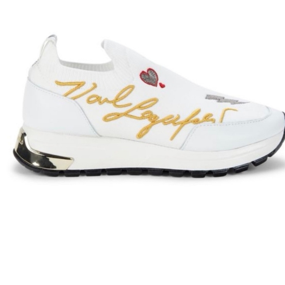 NWOT KARL LAGERFELD PARIS Miranda/F21 White Slip On Sneakers
